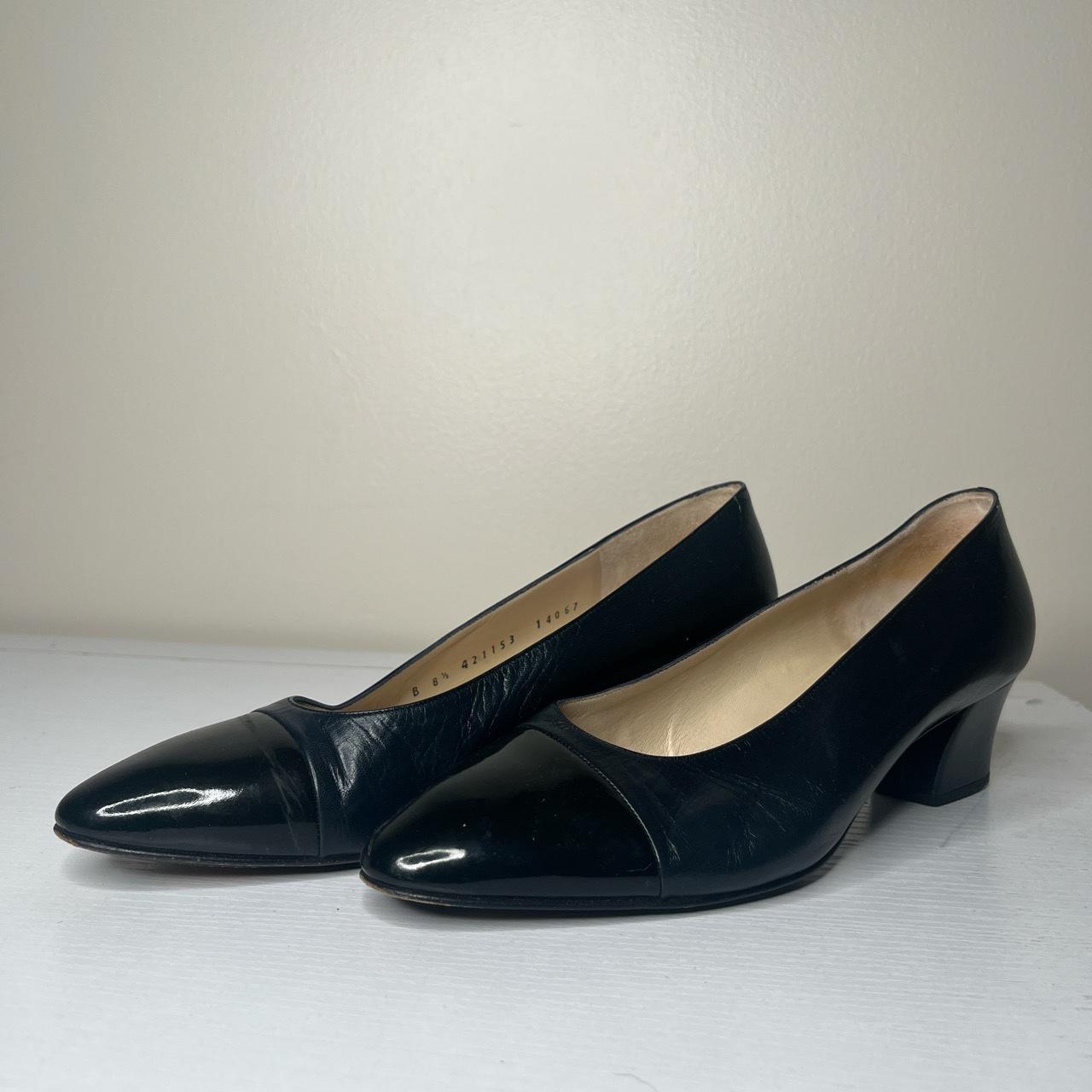 Vintage Bruno Magli navy blue and patent black Depop