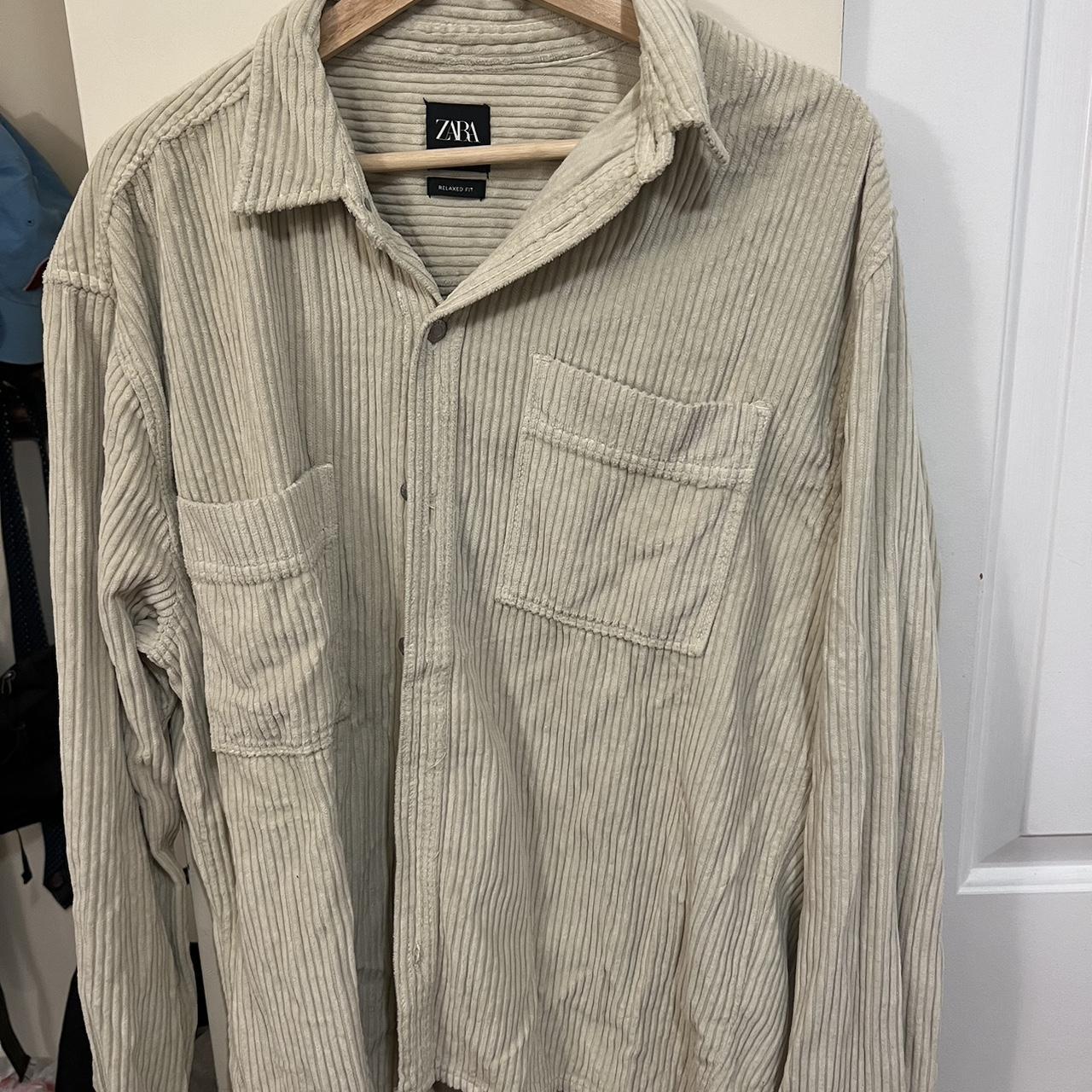 Zara Button-Up Corduroy Shirt size: medium - Depop