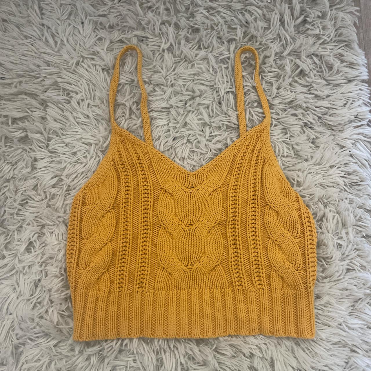 100% Cotton mustard yellow cropped tank top! Depop