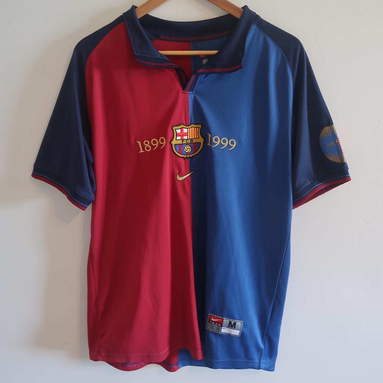 Nike Barcelona 98/99 football kit, with Former... - Depop