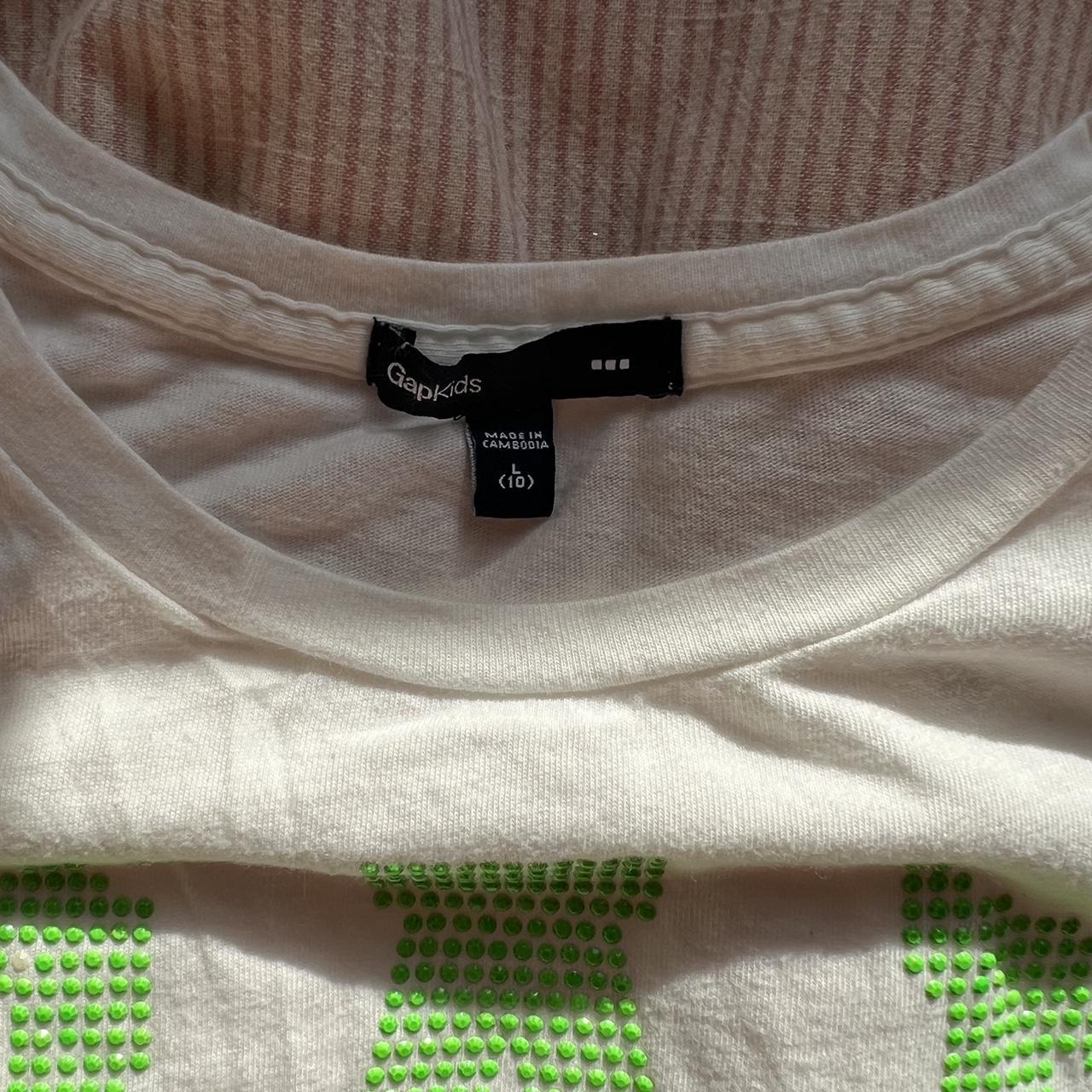 Gap embellished baby tee. Neon green gems. Super... - Depop