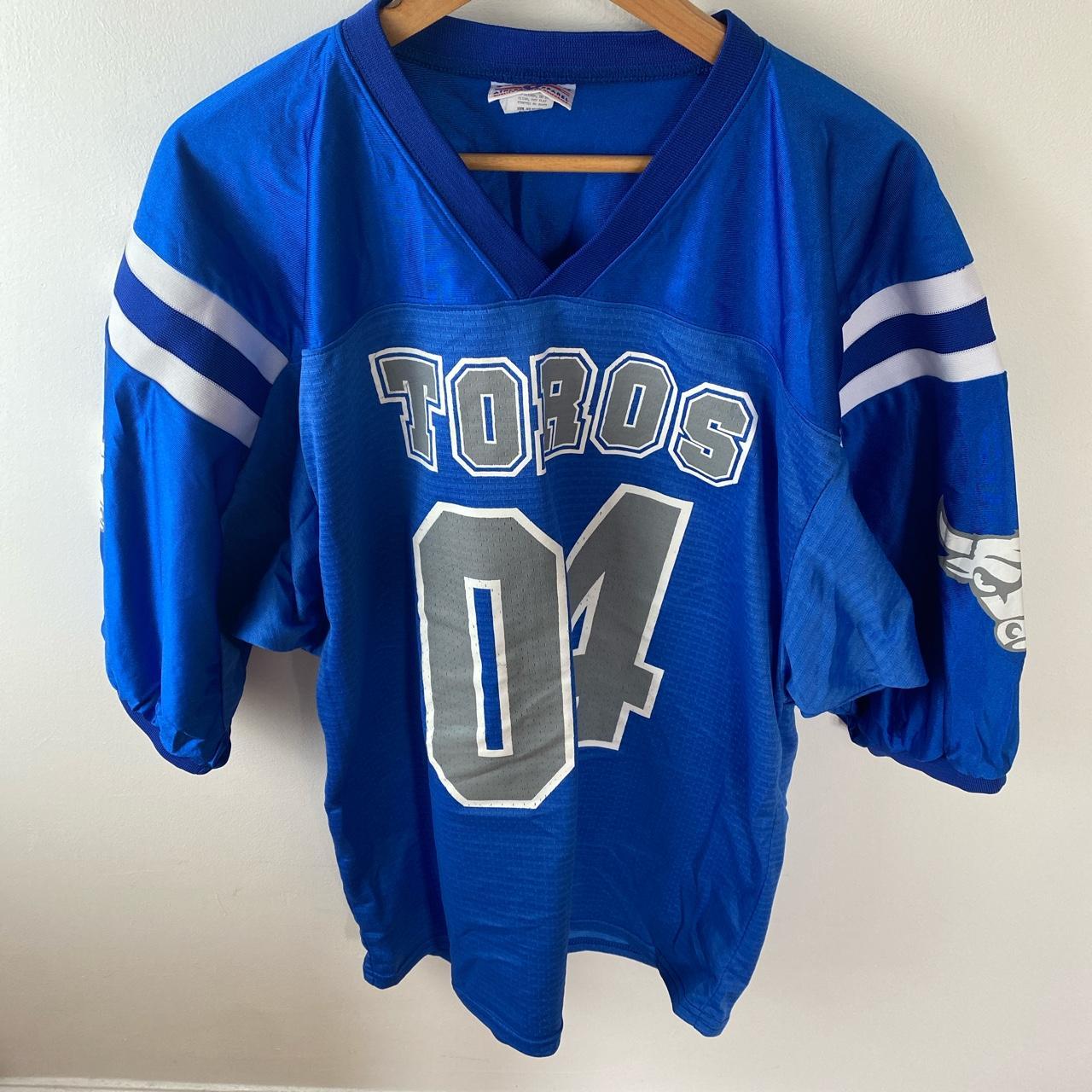 Vintage American football toros seniors blue jersey - Depop