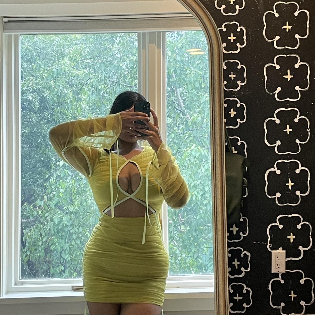 Missguided lime green dress best sale