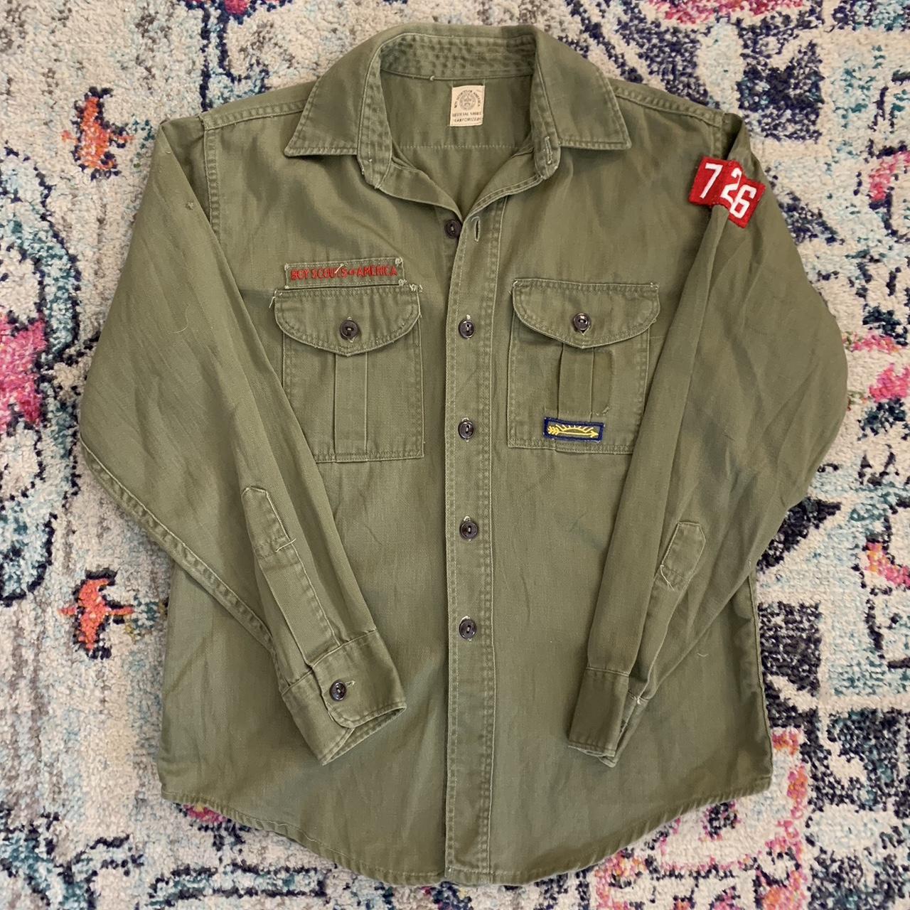 Vintage BSA Boy Scouts Of America Uniform Shirt Long... - Depop