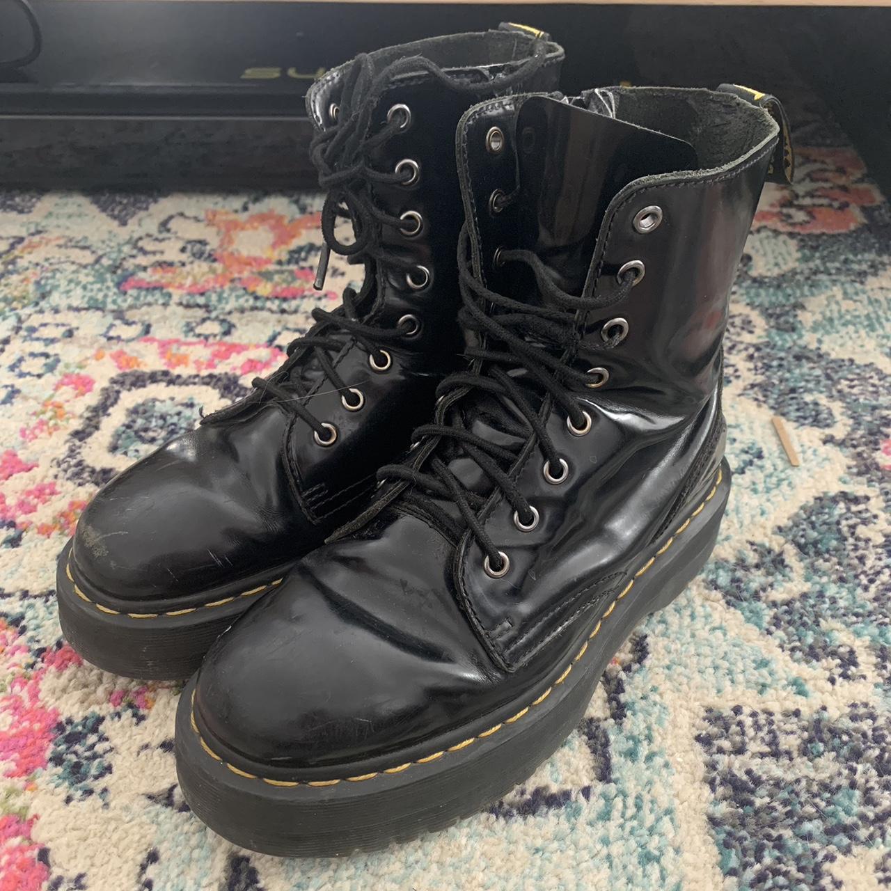 Dr Martens black platform Jadon boots. Pre-owned... - Depop