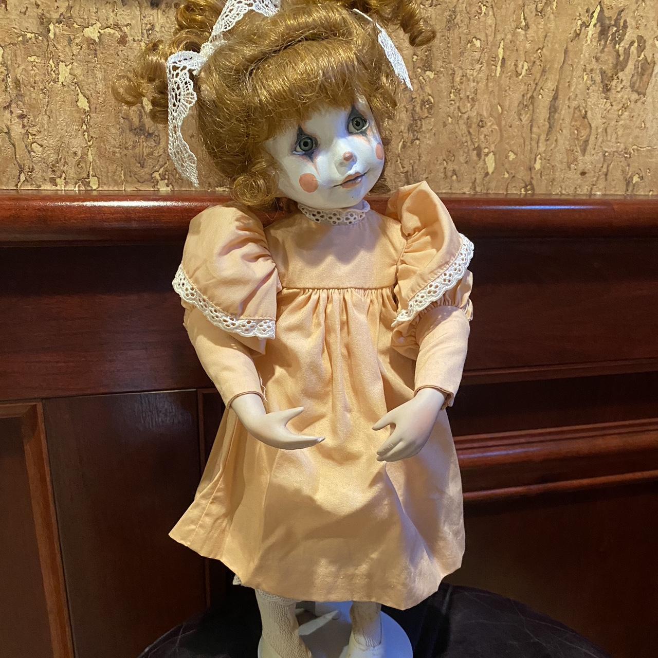 Custom Painted Clown Vintage Porcelain Doll With - Depop