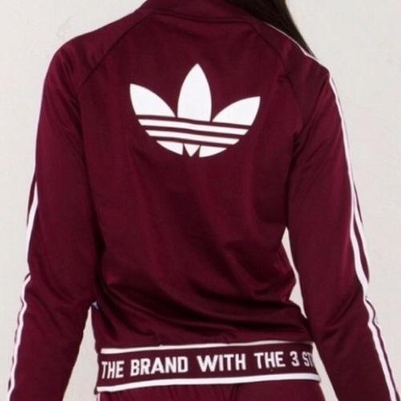 Adidas burgundy outlet jacket womens