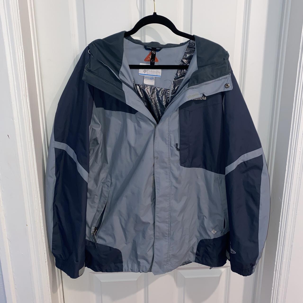 Columbia Sportswear Men's Blue and Navy Jacket | Depop