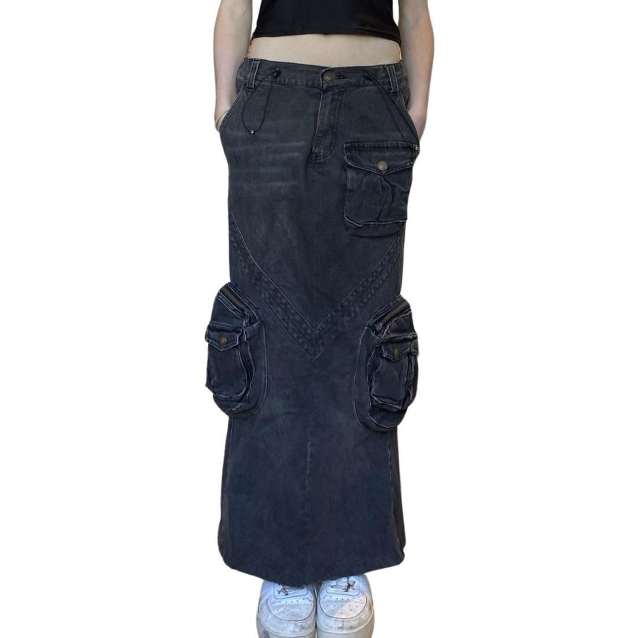 Vintage reworked cargo skirt!!! 🖤 Hand made from... Depop