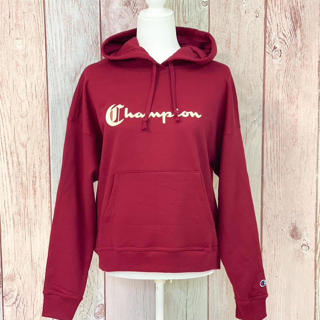 Champion burgundy store hoodie women's