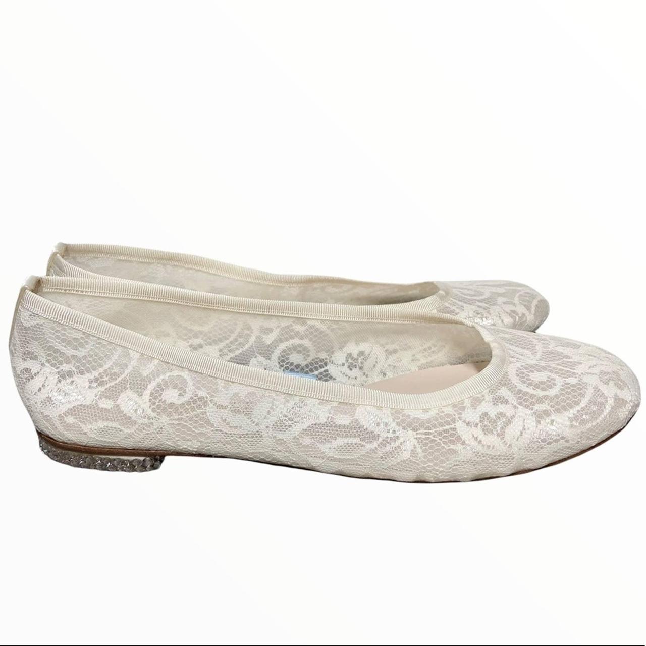 Cream lace clearance flat shoes