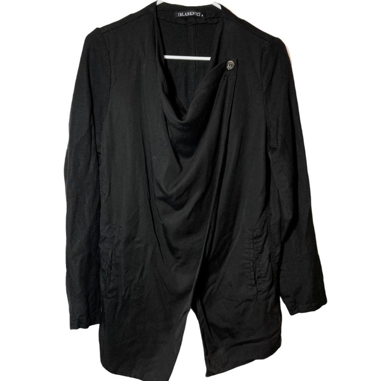 Blank NYC Black popular Linen Drape Jacket Wrap