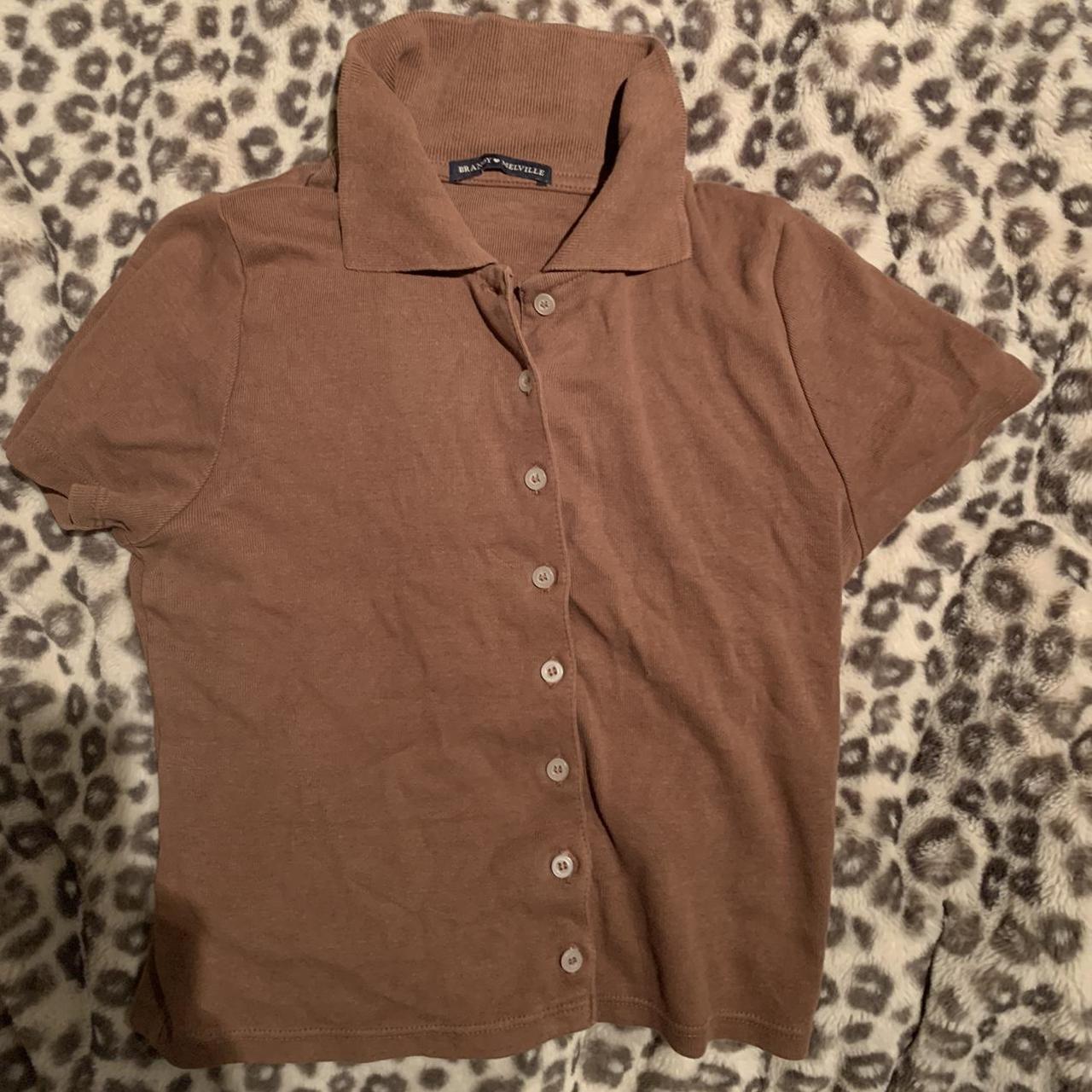 Brandy Melville Women's Brown Poloshirts Depop