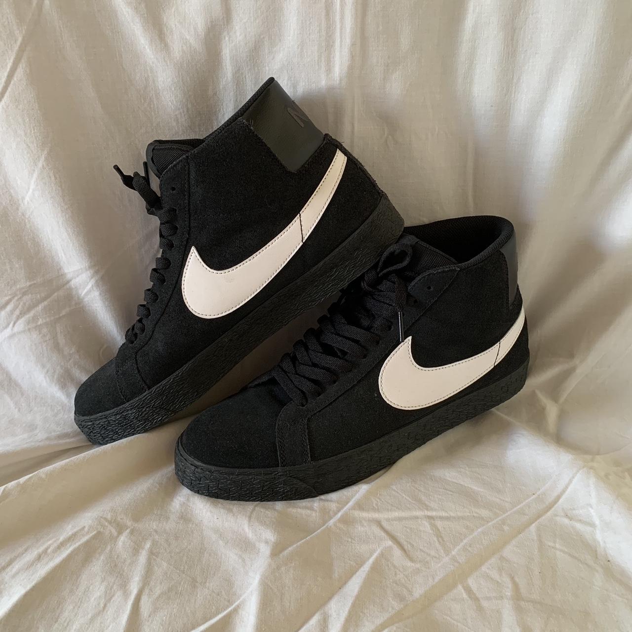 Nike Blazer high in black and white colourway. In... - Depop