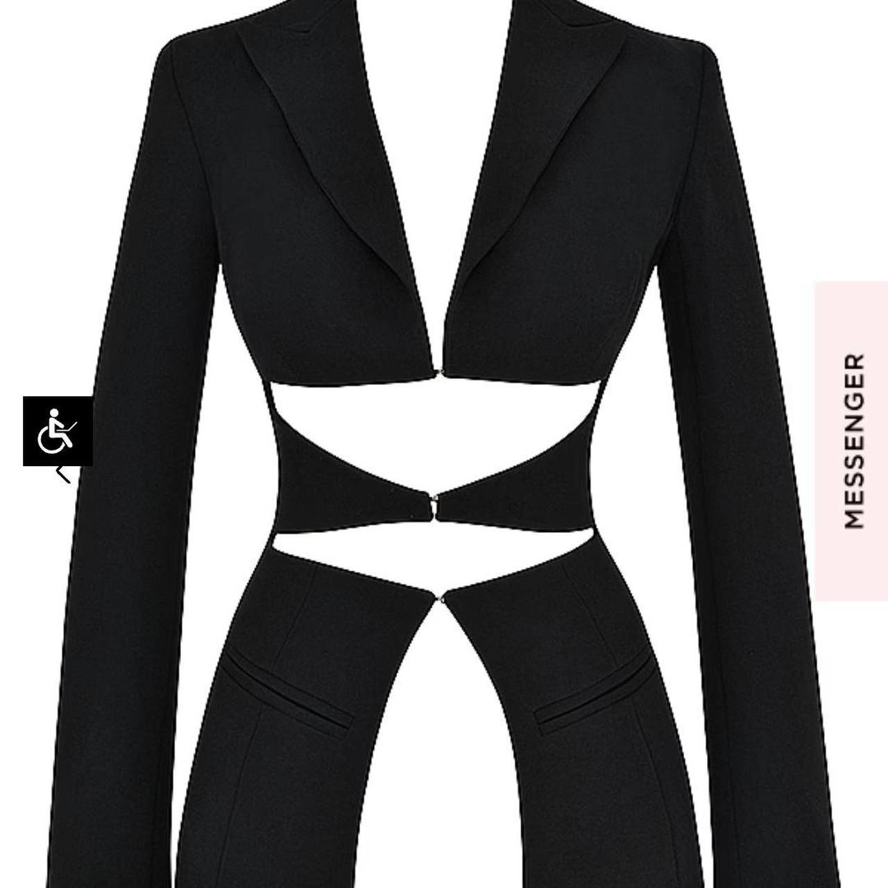 NOUR BLACK CREPE CUTOUT BLAZER, Brand new size