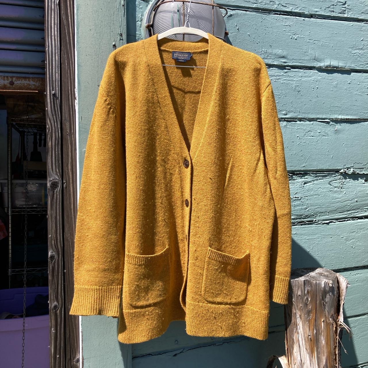 Pendleton Men's Yellow Cardigan Depop