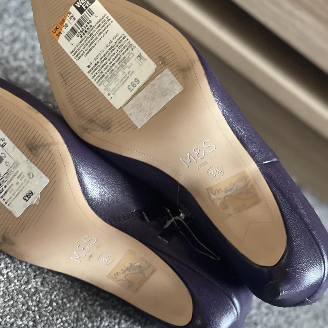 M And S Brogues M&S Insolia Leather Purple Ankle Shoes Wide Depop