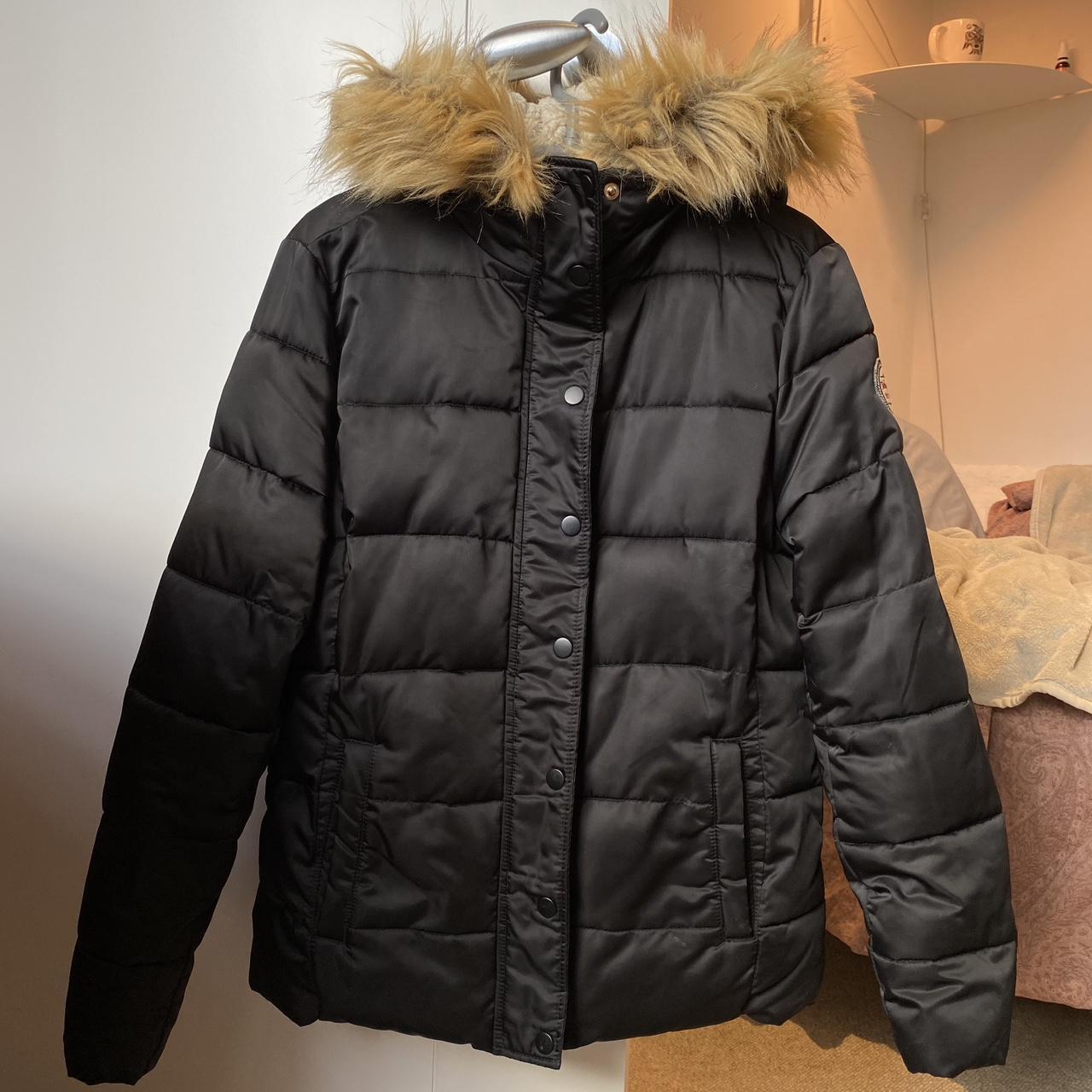 Black Teddy Smith Hooded Puffer Jacket Depop