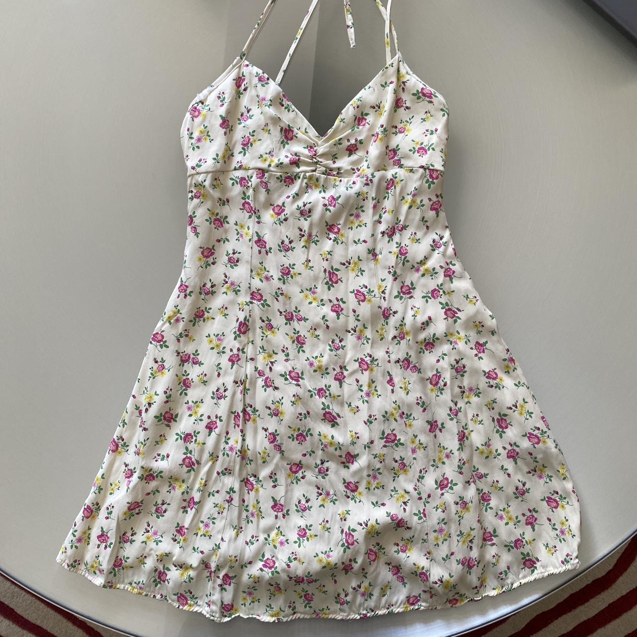 Zara Cream Floral Print Mini Slip Dress,