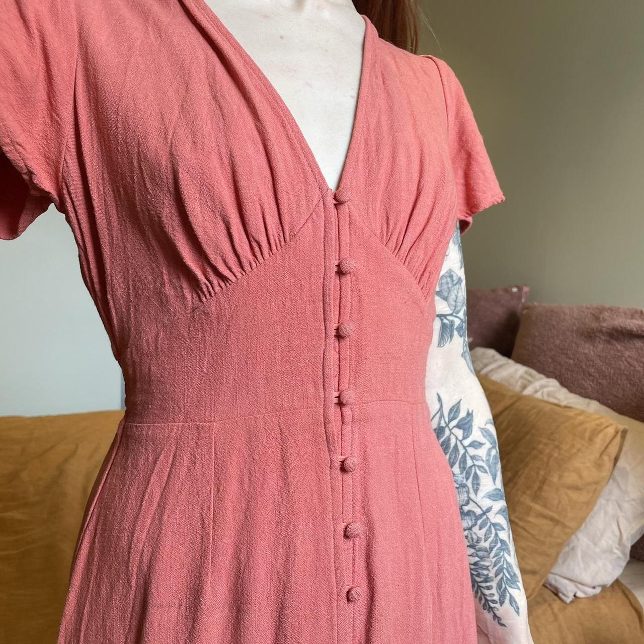 Dotti button down orange mini dress Super... Depop