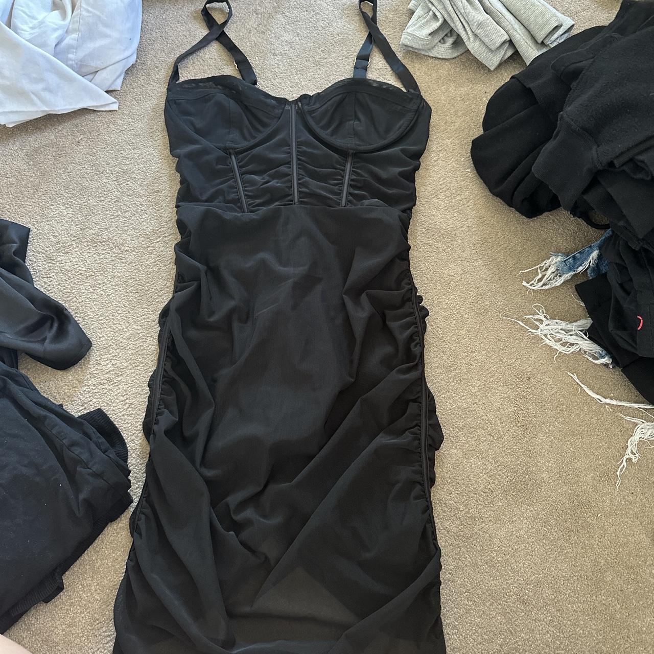 Sheer oh polly black dress- never worn Good for a... - Depop