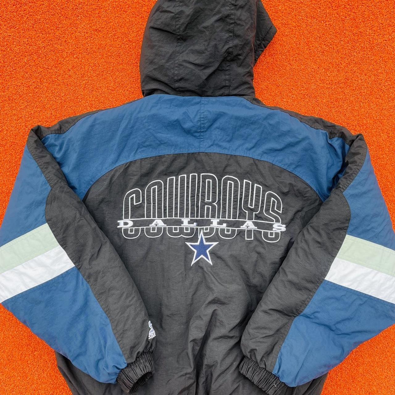 Vintage 90's Dallas Cowboys Starter Hooded Puffer - Depop