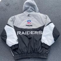 Vintage 90s Black Raiders Logo 7 Game Day Puffer - Depop