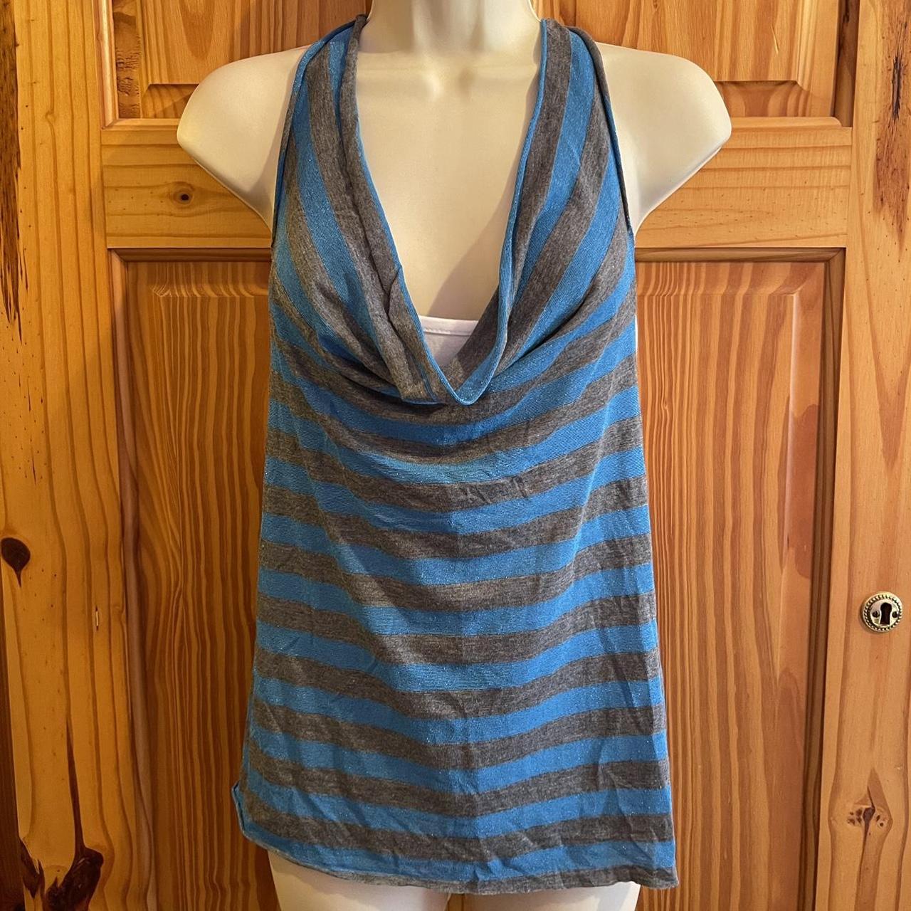 Women's Blue and Grey Vest | Depop