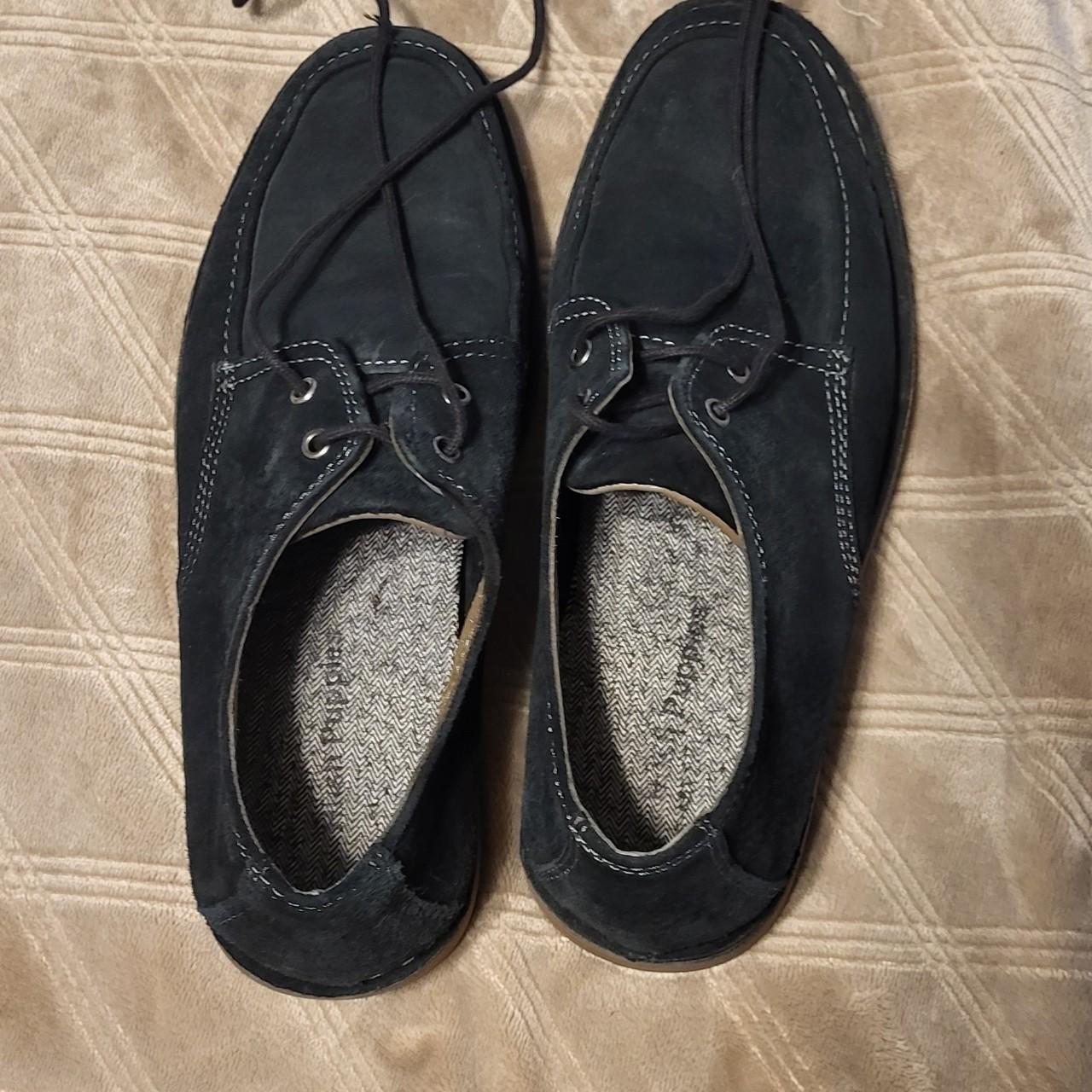 mens suede loafers, rarely worn & like new. black... - Depop