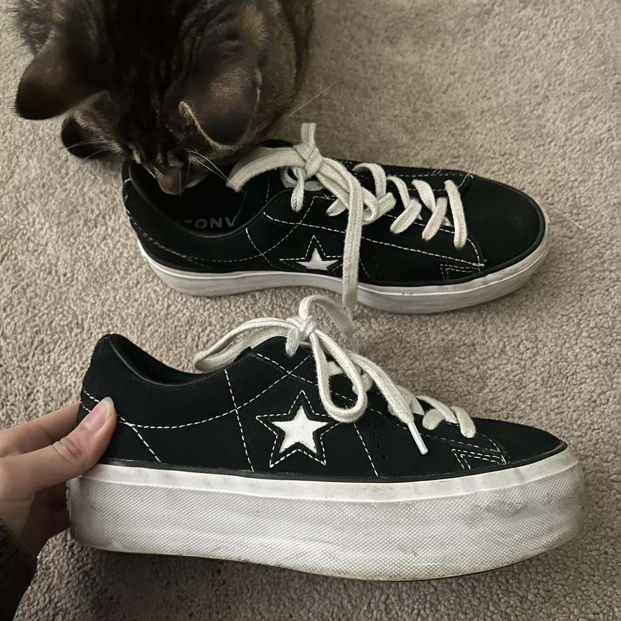 Black platform outlet one star converse