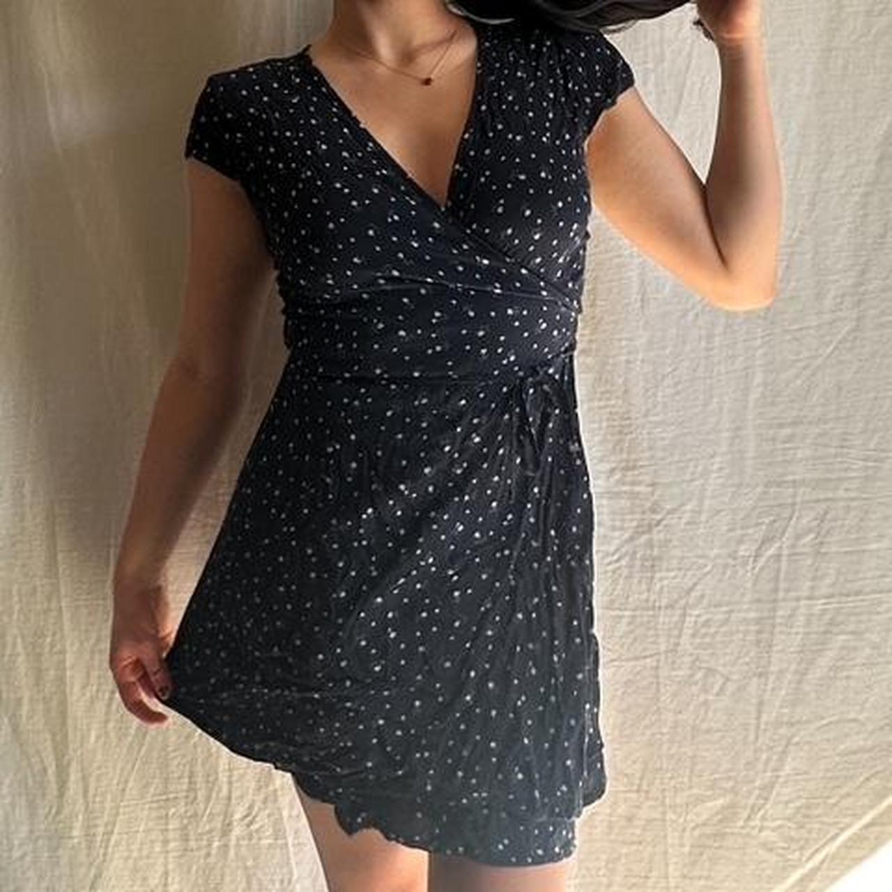 Navy Brandy Wrap Dress size one size floral... Depop