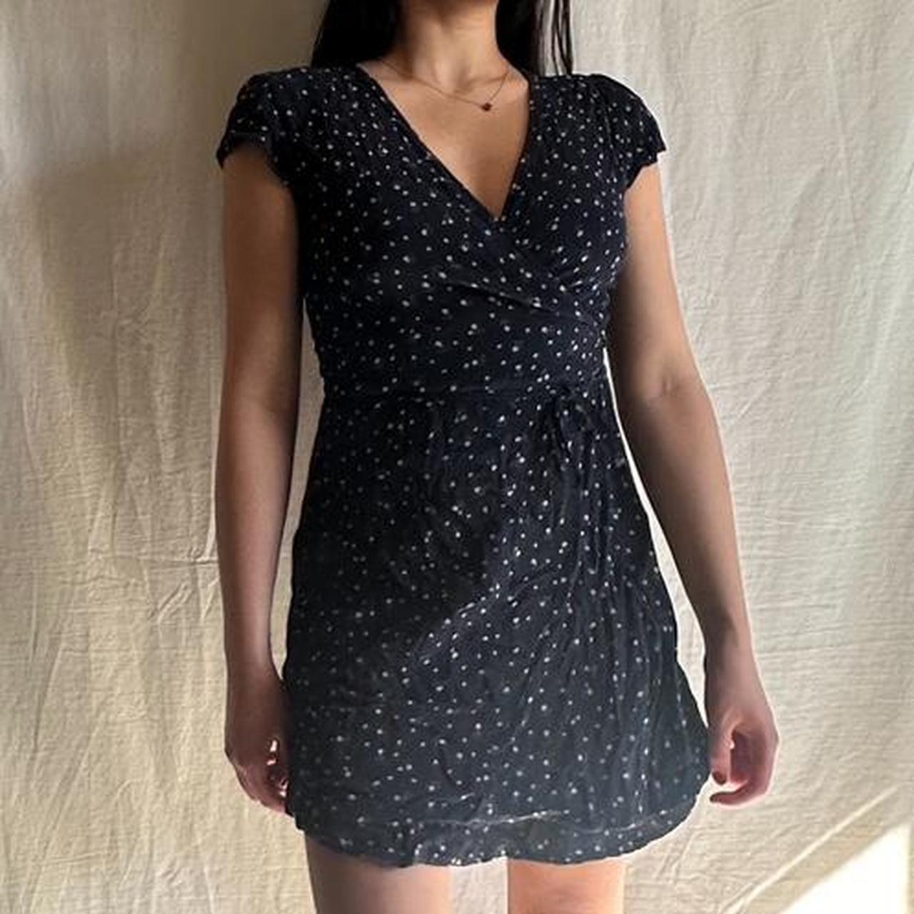 Navy Brandy Wrap Dress size one size floral... Depop