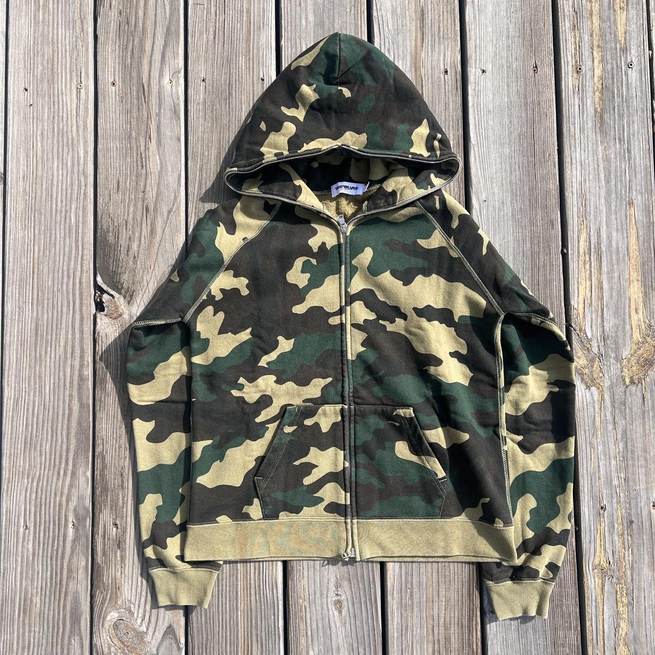 A Bathing Ape Camoflauge Zip Hoodie Condition: Good... - Depop