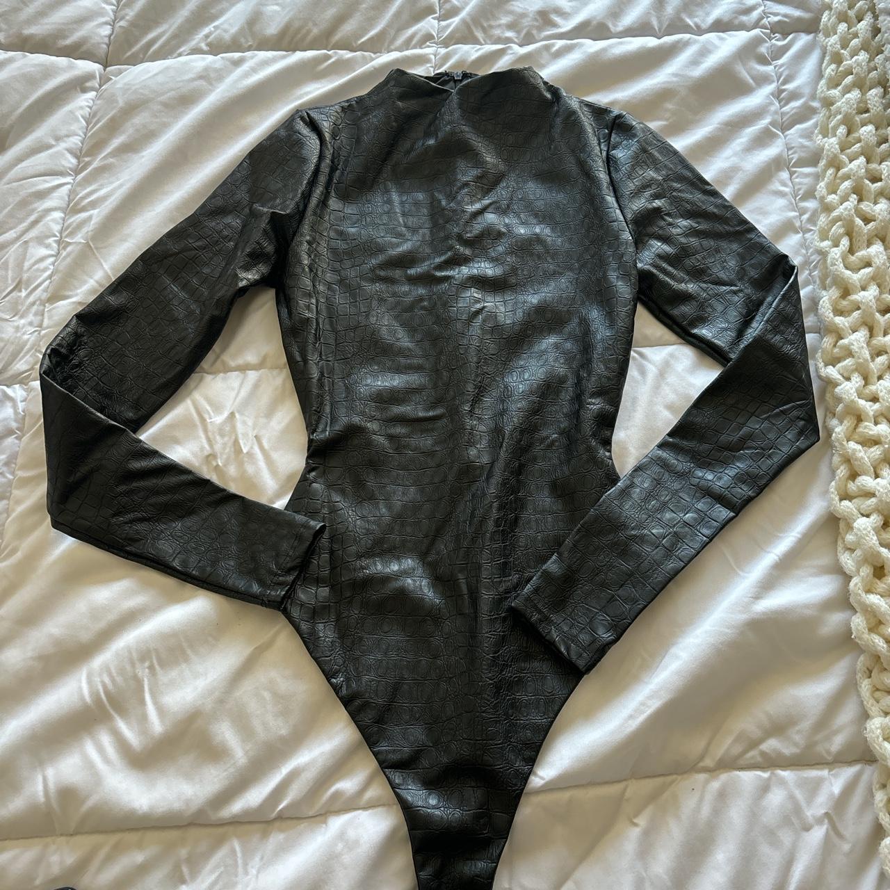 faux leather Naked Wardrobe tight black crocodile - Depop