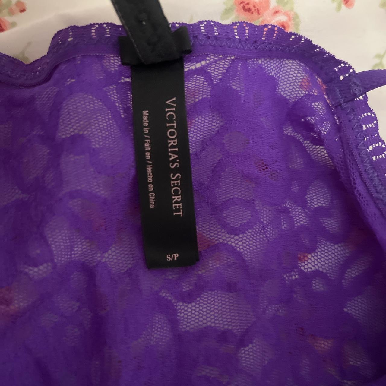 “the lacie” victoria’s secret purple sheer lace mini... - Depop