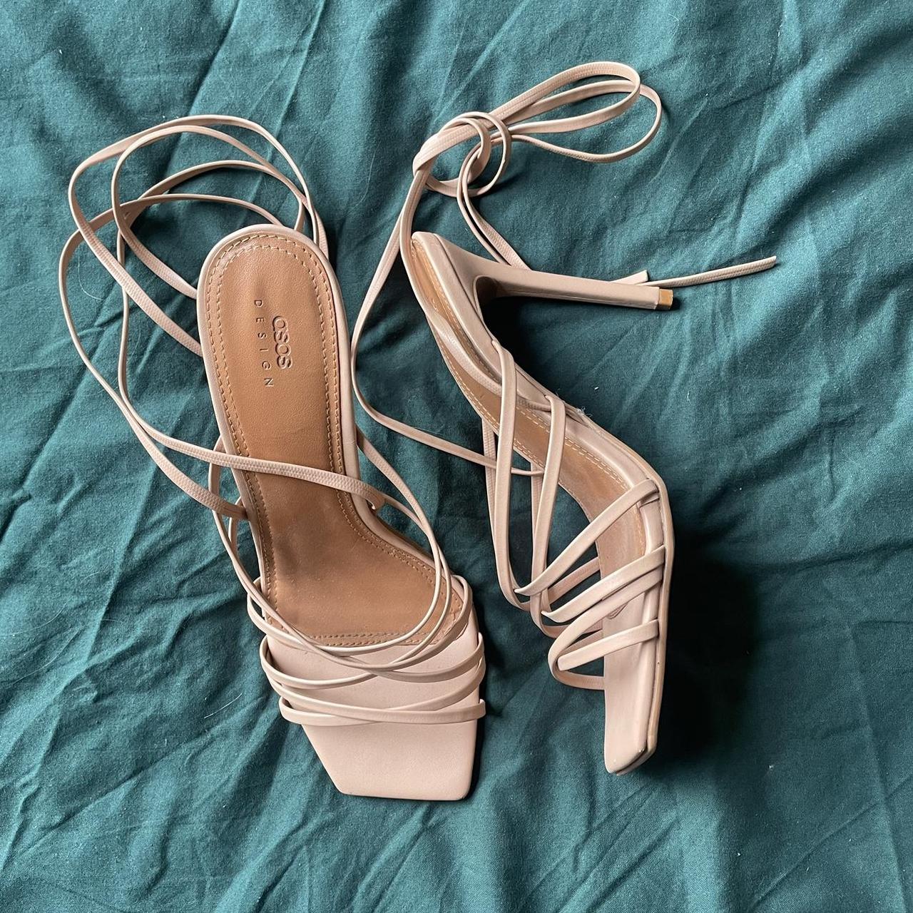 ASOS scrappy nude shoes, worn once, size 5/6 - Depop