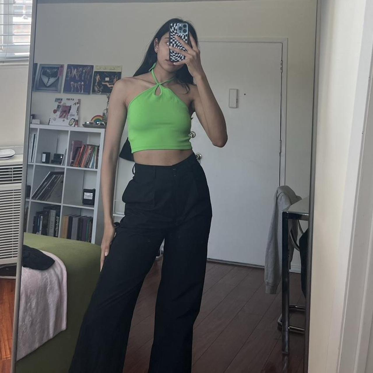 Green Halter Crop Top Super Flattering Green Depop