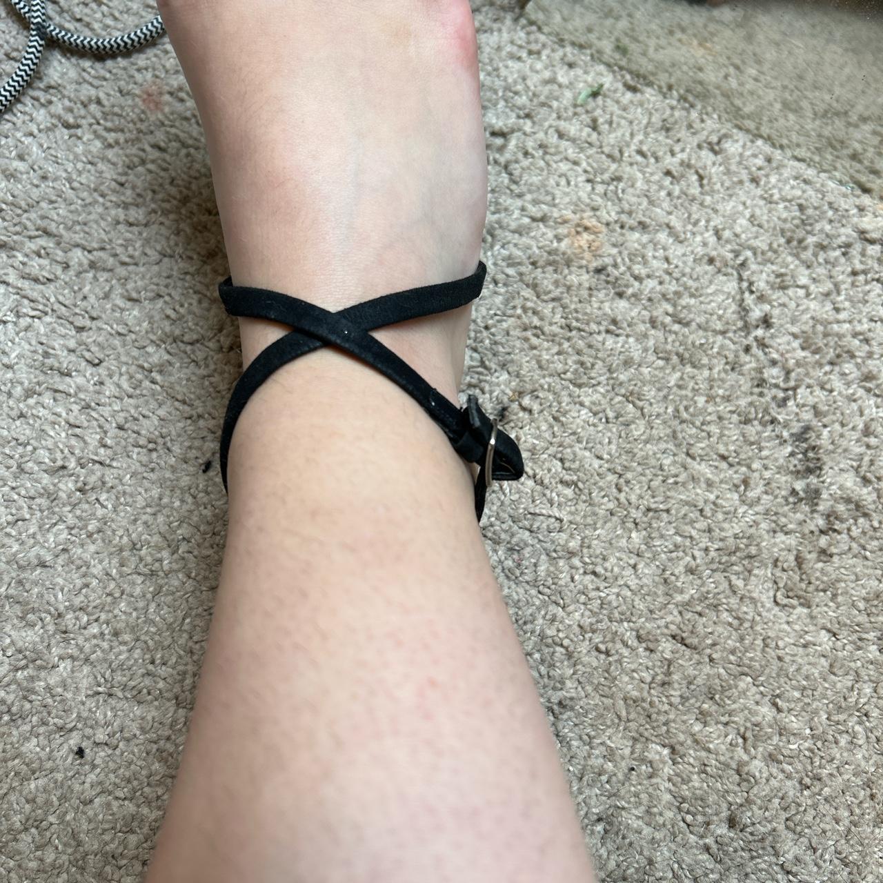 strappy black stilettos