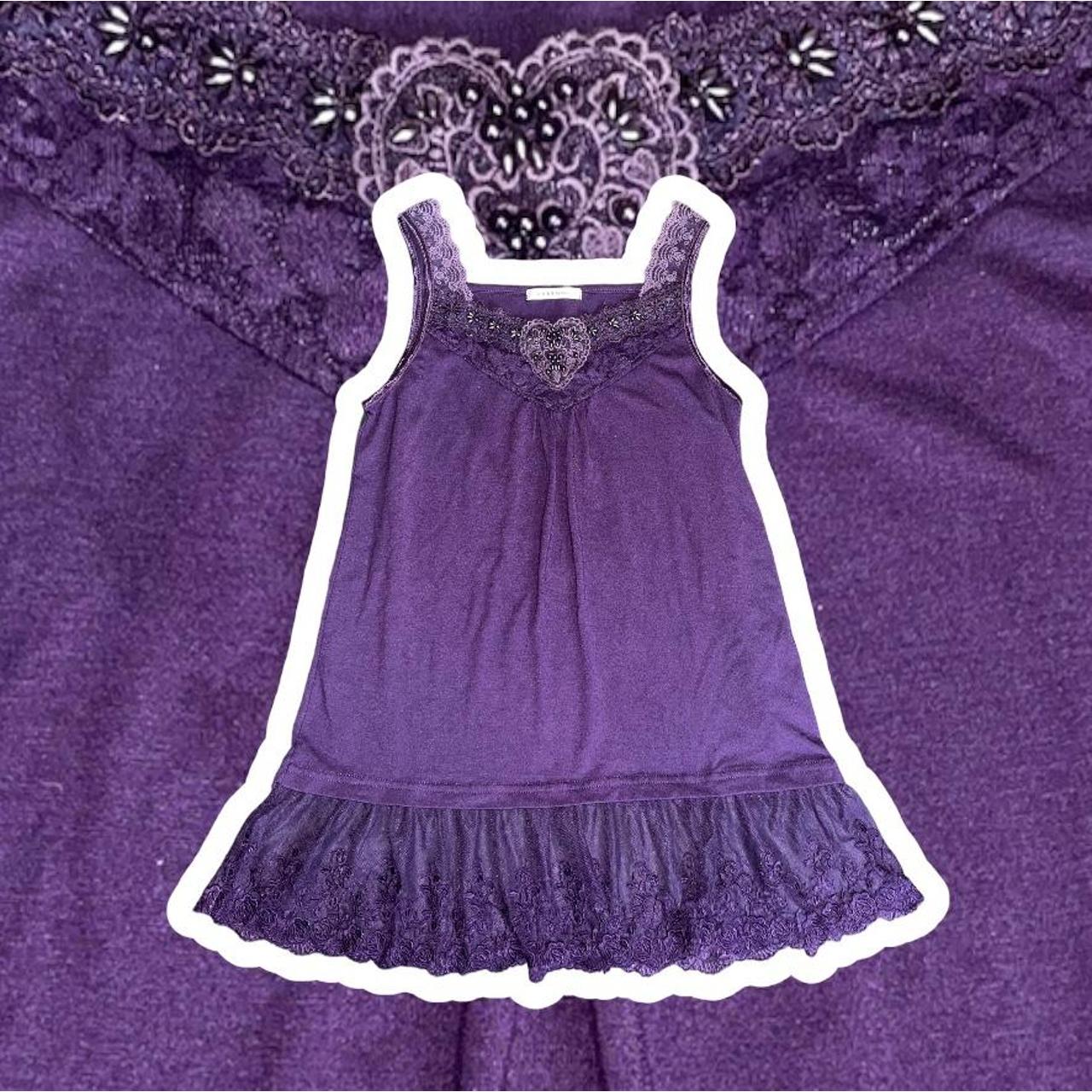 AXES FEMME Purple beaded lace tank top 🪻Beautiful... Depop