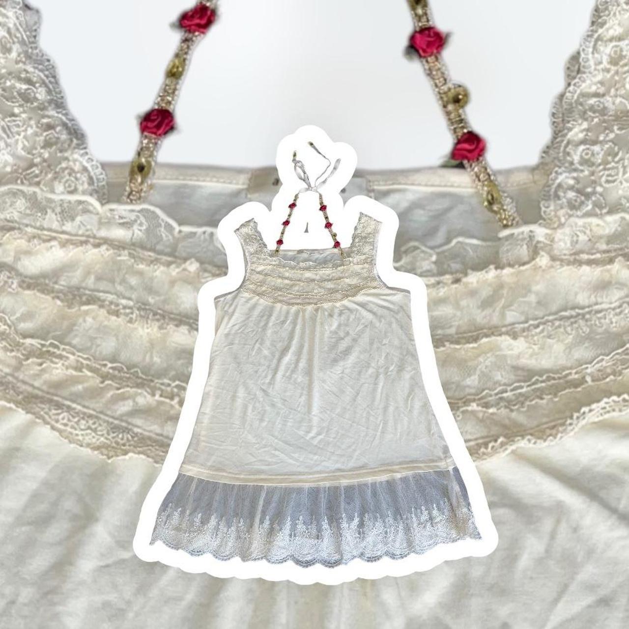 AXES FEMME cream lace rose halter camisole... Depop