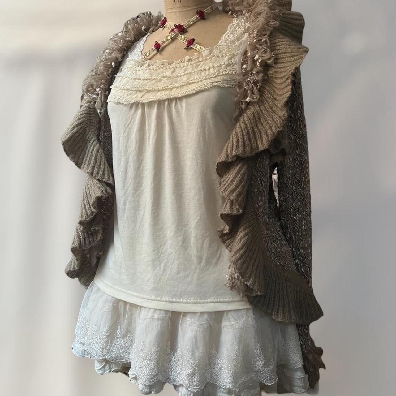 AXES FEMME cream lace rose halter camisole... Depop