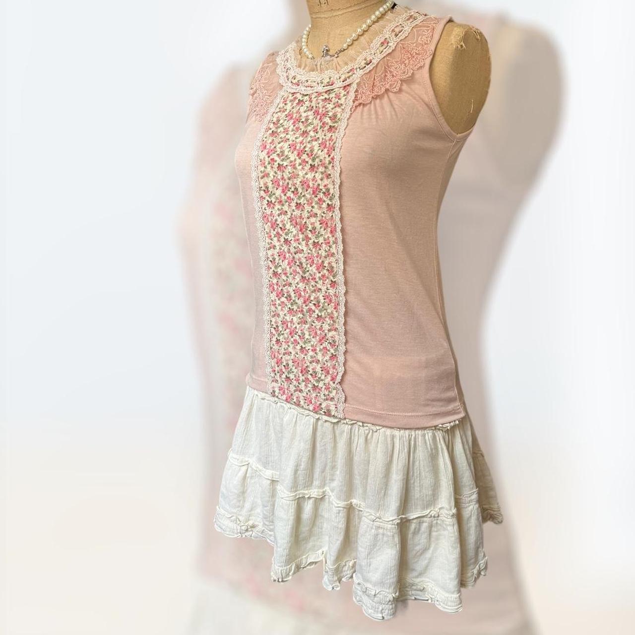 AXES FEMME coquette pink floral lace frill ruffled... Depop