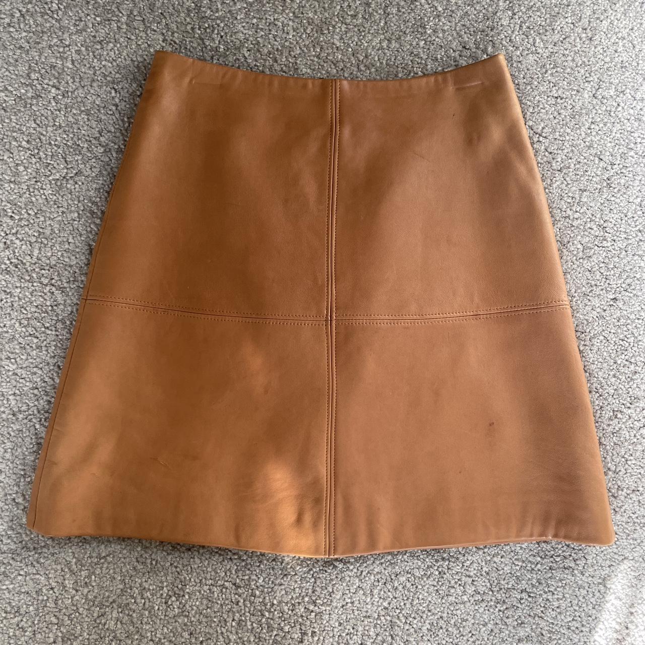 Kookai brown leather skirt best sale