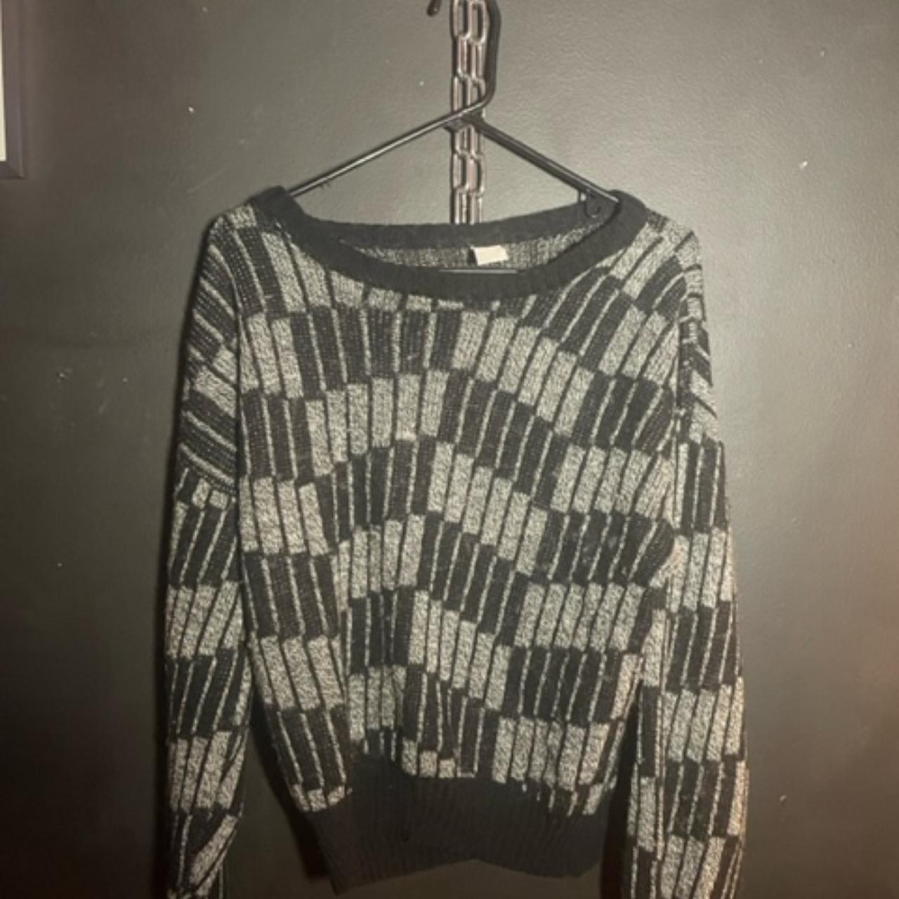 vintage 80s light patterned sweater - Depop