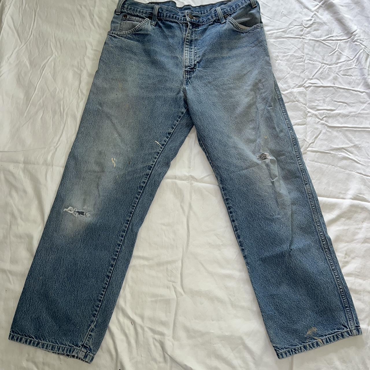 Dickies Women's Blue and Navy Jeans | Depop