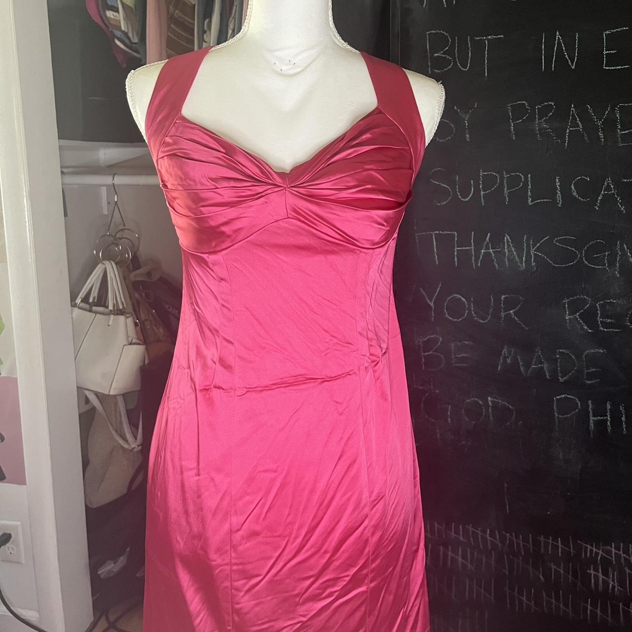 Calvin Klein Women's Pink and Orange Dress | Depop