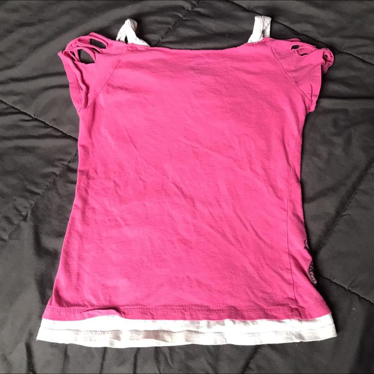 Tripp NYC Women's Black and Pink T-shirt | Depop