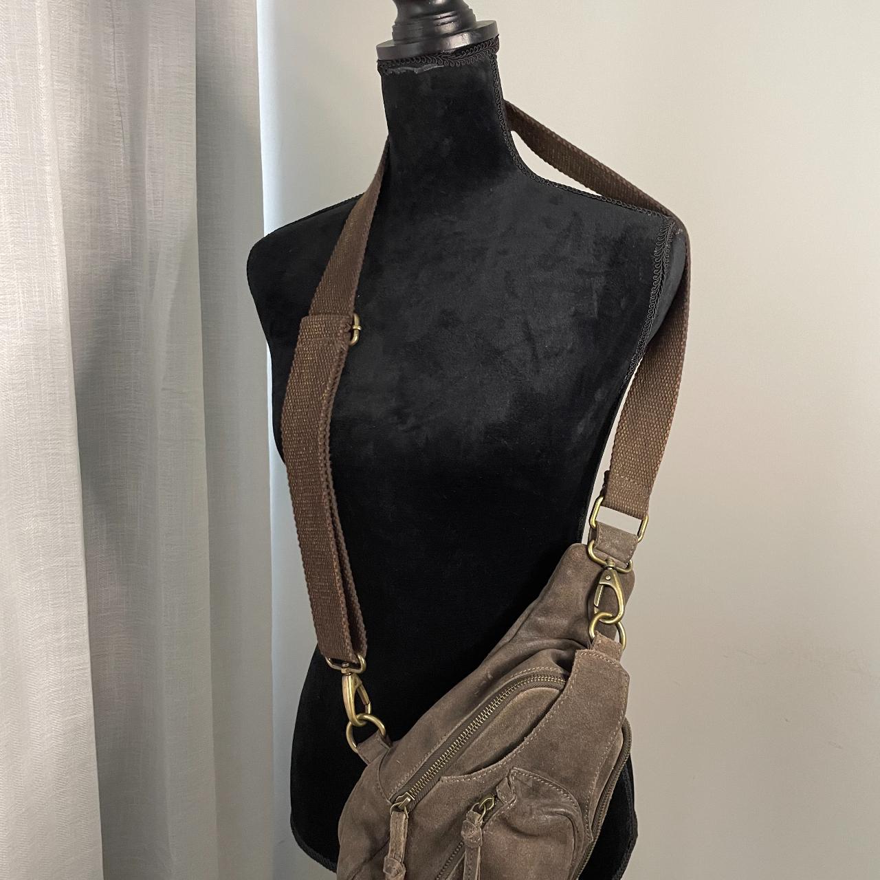 FREE PEOPLE BROWN SUEDE HUDSON SLING BAG - Depop