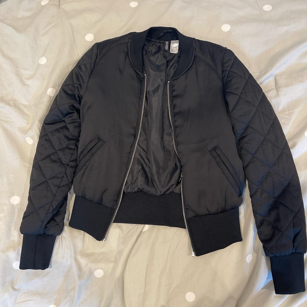 Womens black 2024 bomber jacket h&m