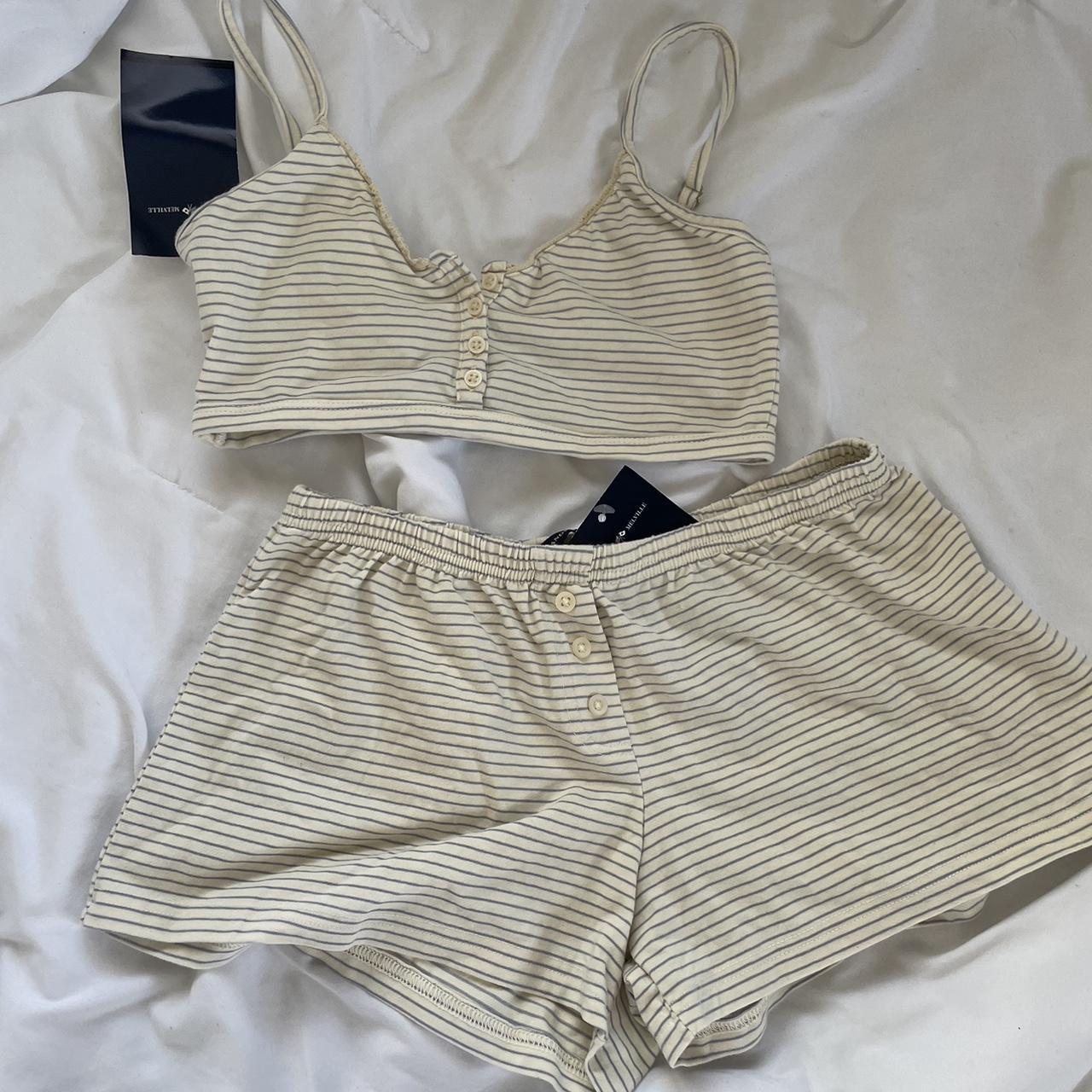 brandy melville matching stripe pj set - bnwt... - Depop